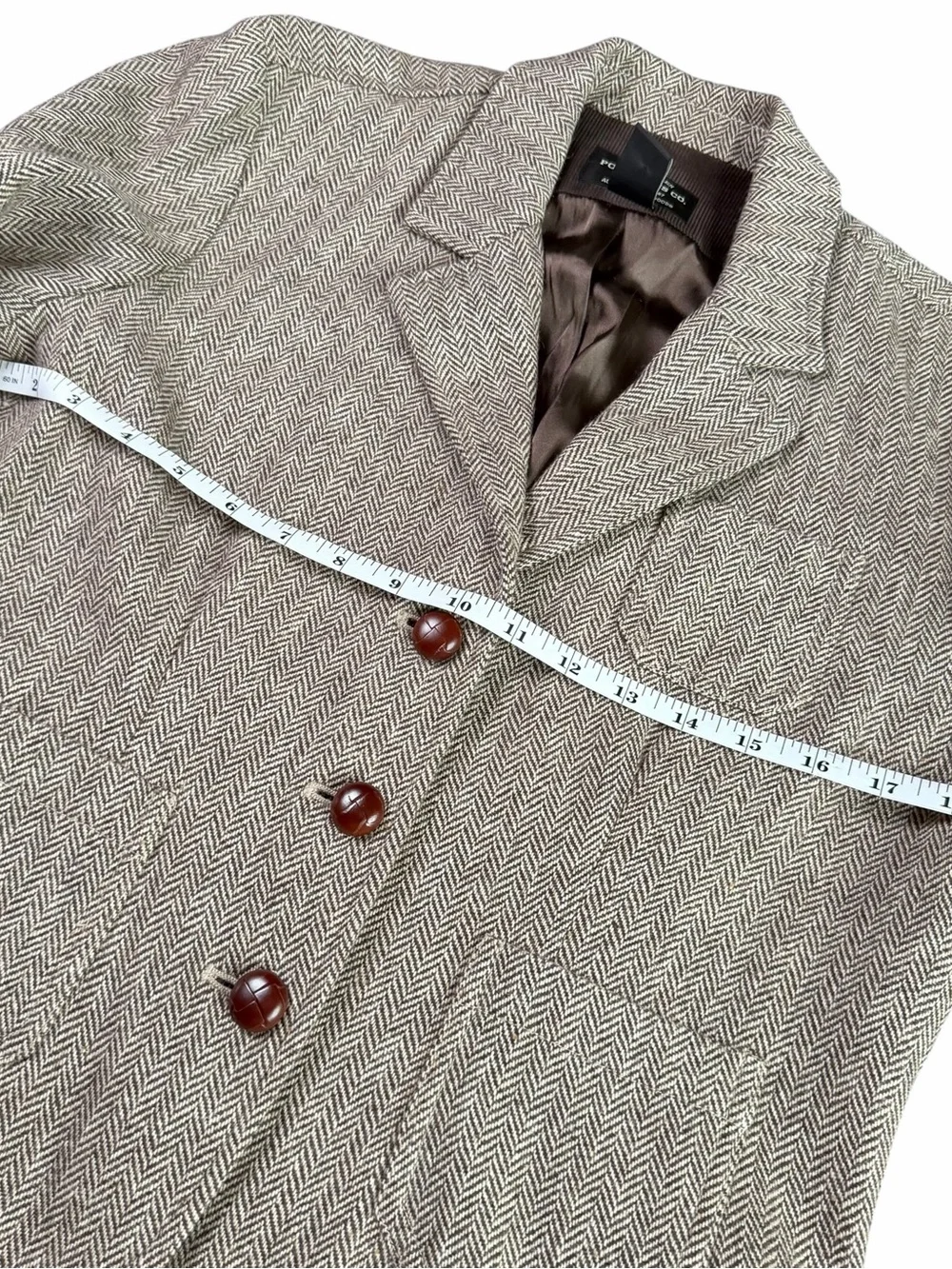 Polo Jeans Co Women's Brown Herringbone Blazer with Elbow Patches size Large